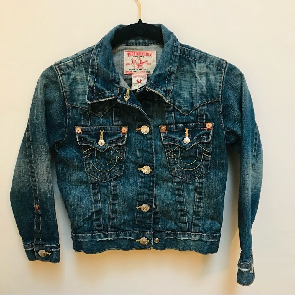 TRUE RELIGION DENIM JACKET VINTAGE LARGE Jean denim